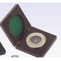 Chrome Compass In Wooden Box (Screened)